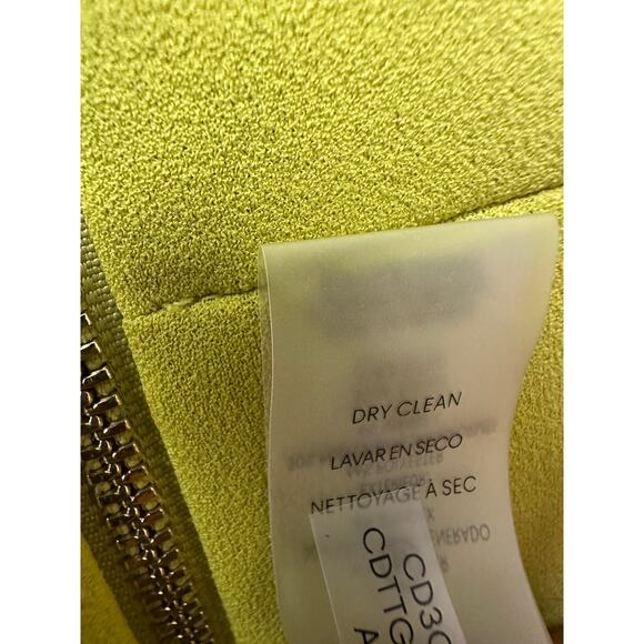 Calvin Klein Size 6 Yellow Tulip Sleeve Crepe Work Cocktail Sheath Knee Dress - Picture 15 of 16